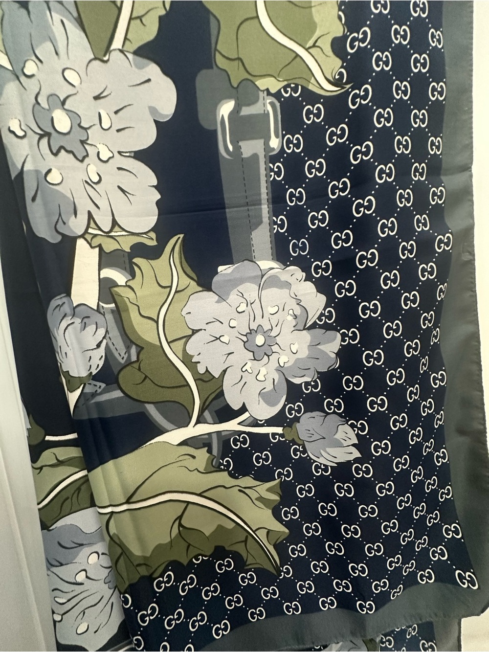 GG Silk Twill scarf 52” x 52” - Picture 4 of 6